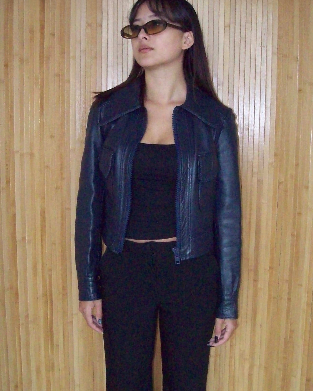 Dark blue cropped jacket | XS