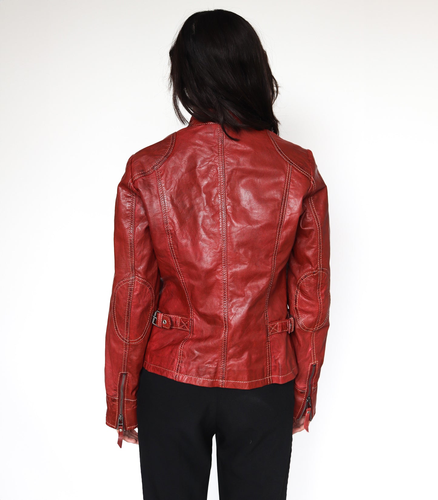 Red leather jacket | XS