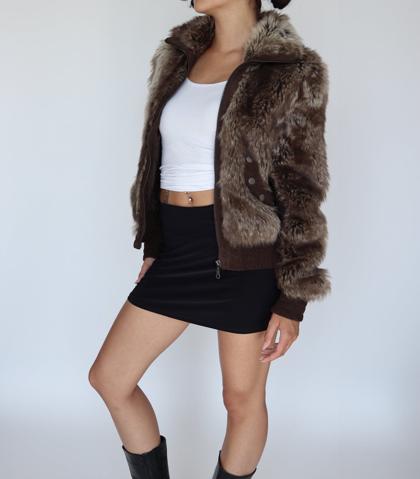 Faux fur coat | XS