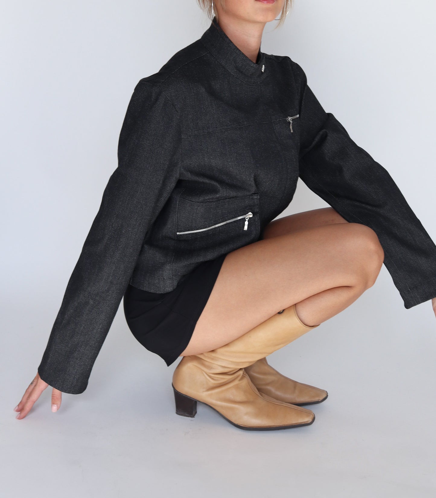 Grey a symetrical zip jacket | S/M