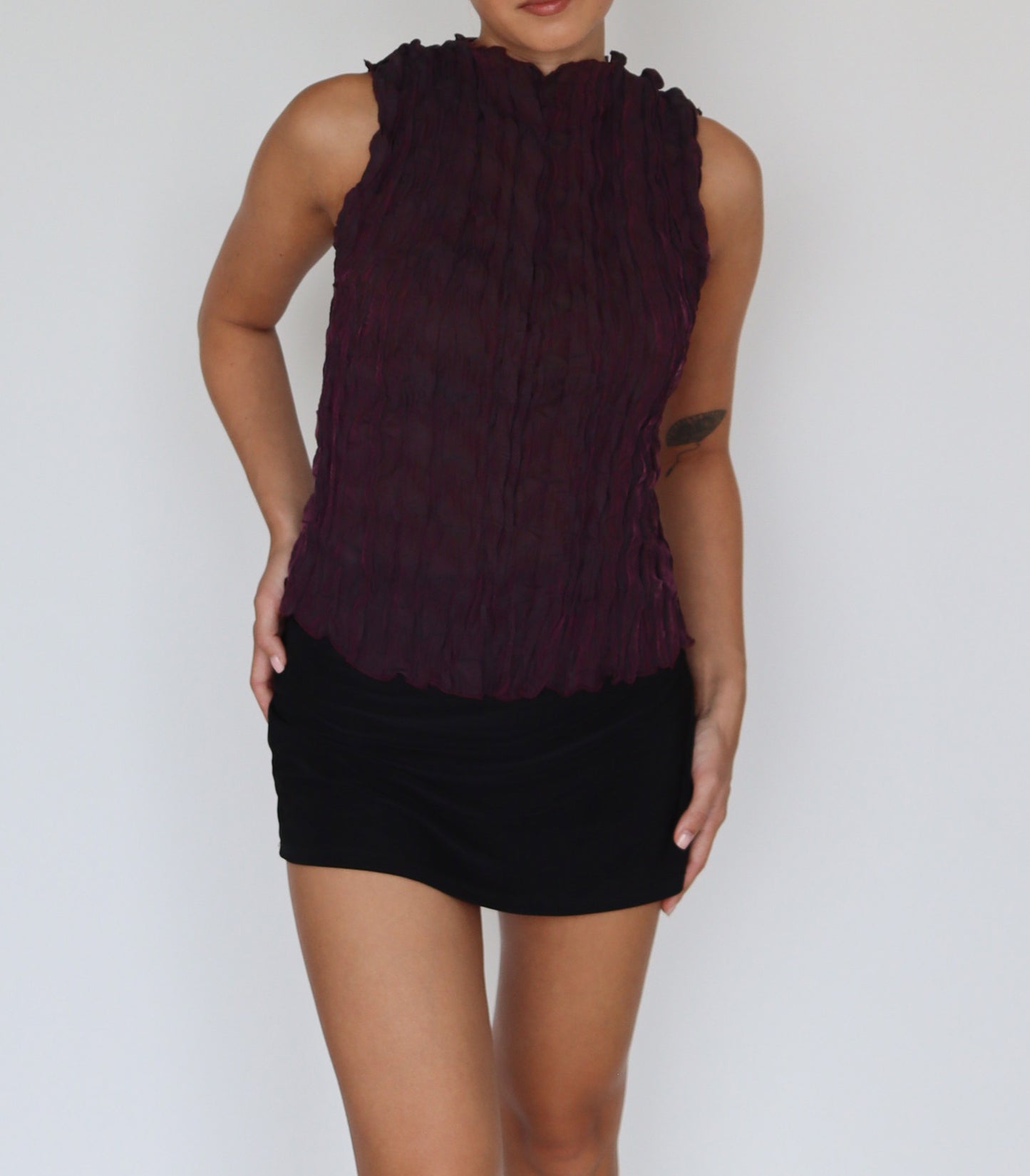 Textured bordeaux top | S/M