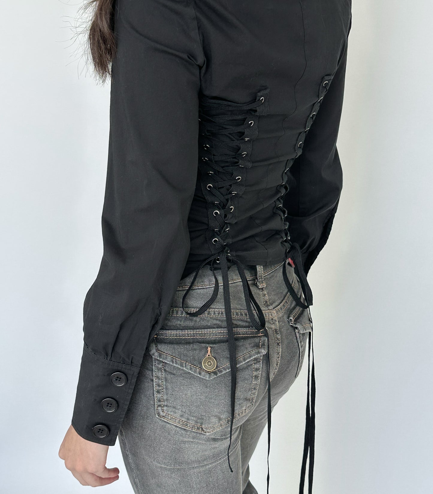 Black fitted blouse | XS