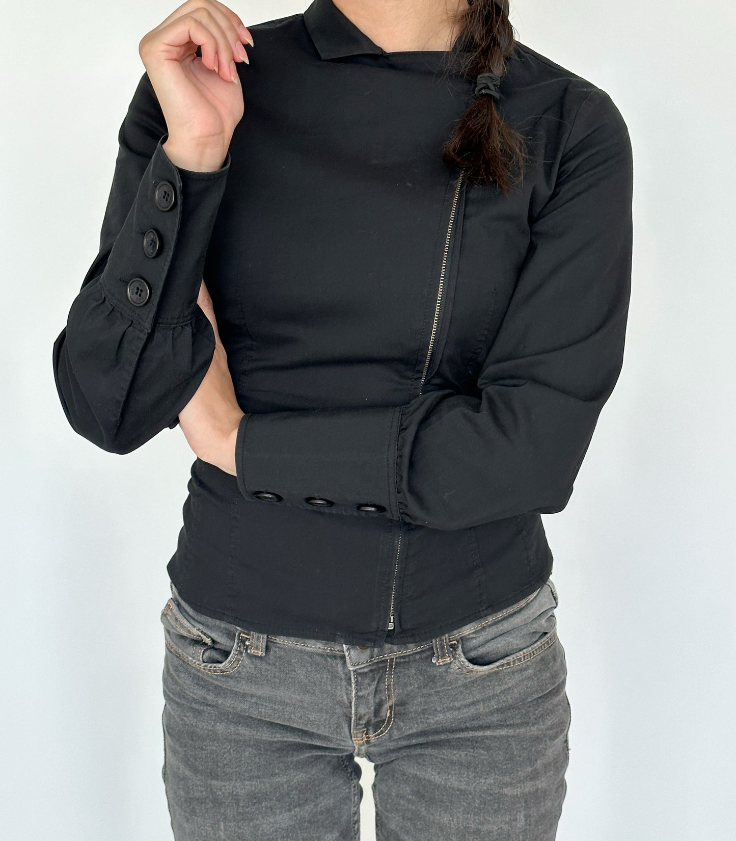 Black fitted blouse | XS