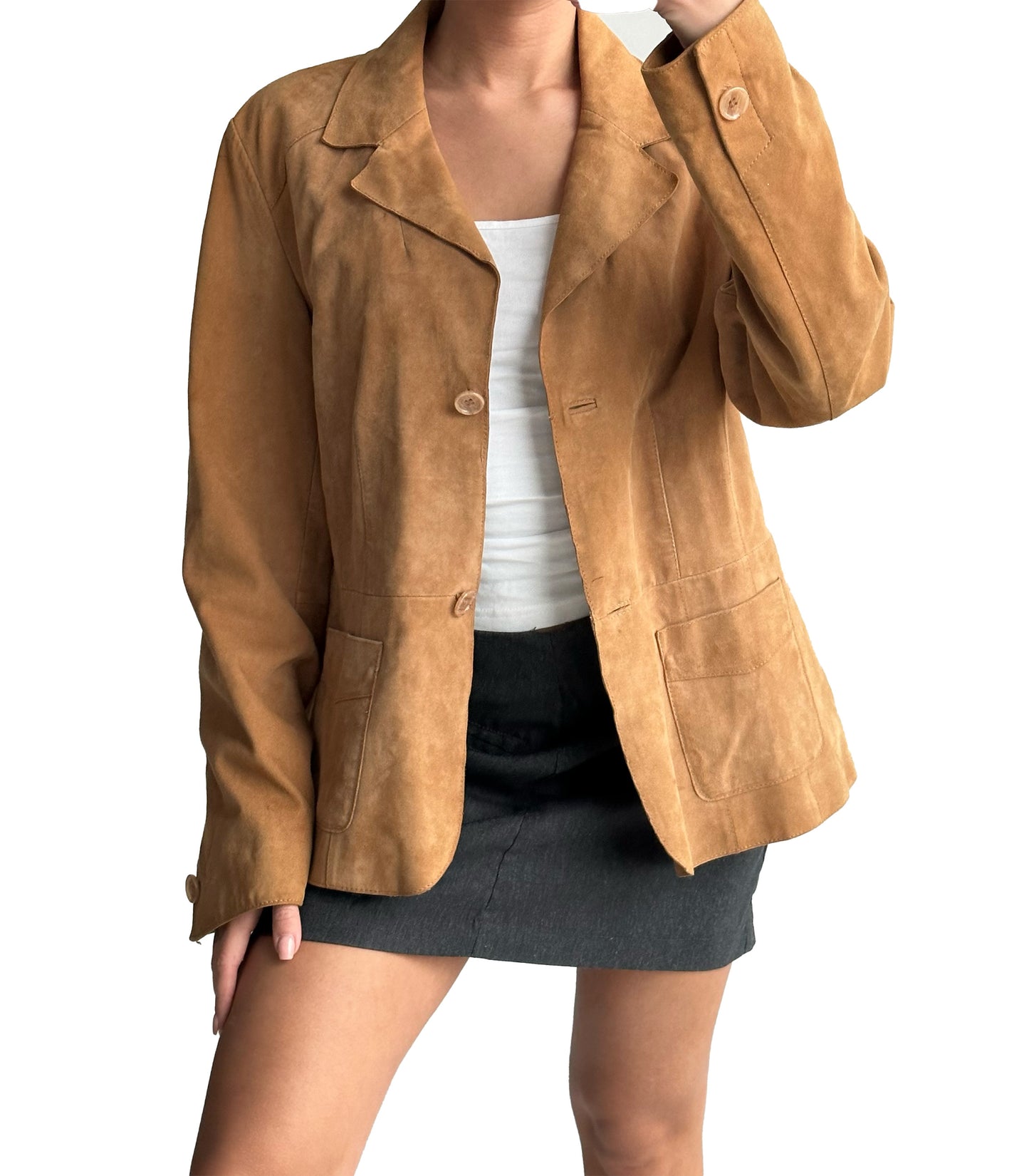 Camel suede blazer | S