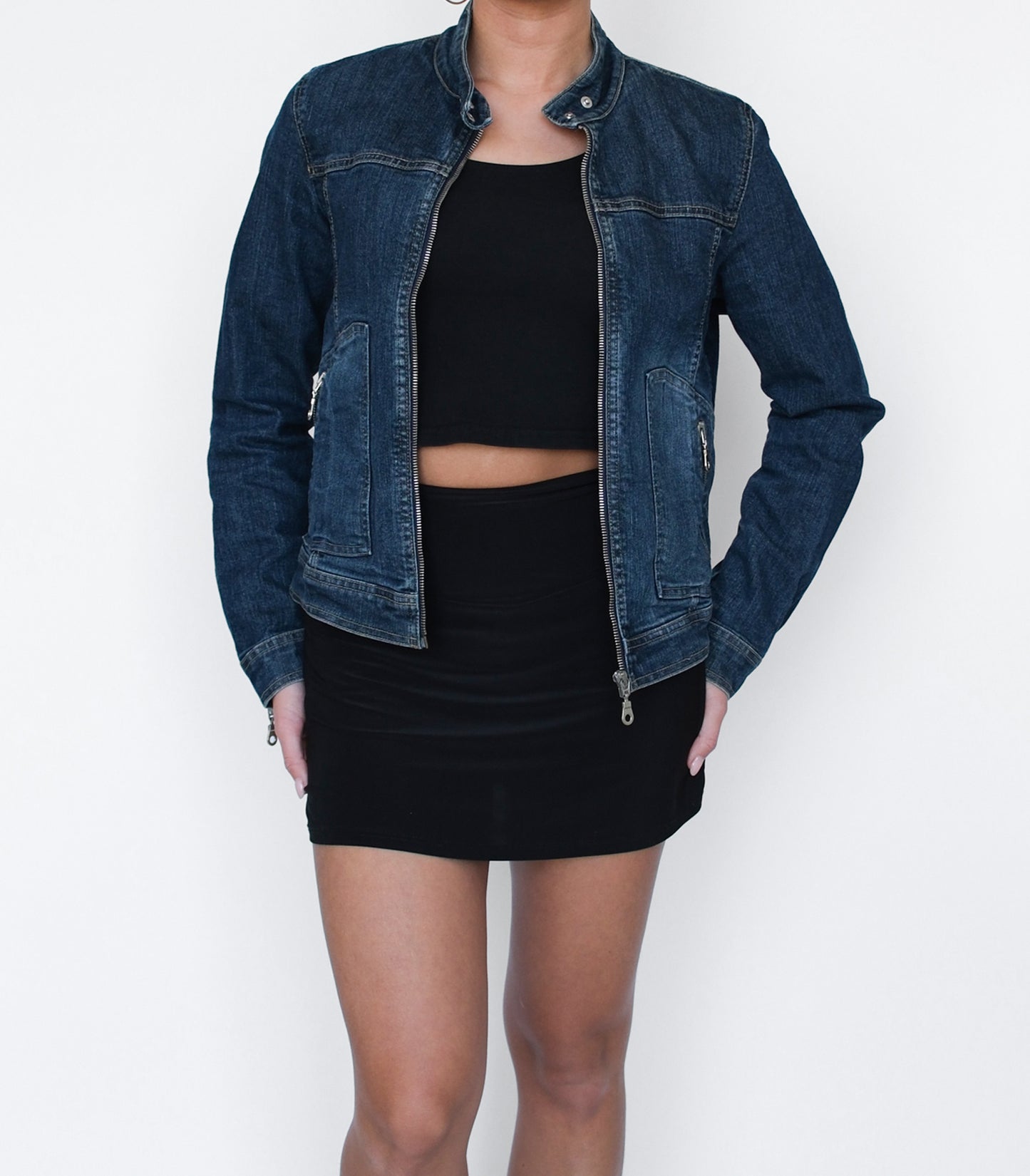 Denim jacket zipper | XS