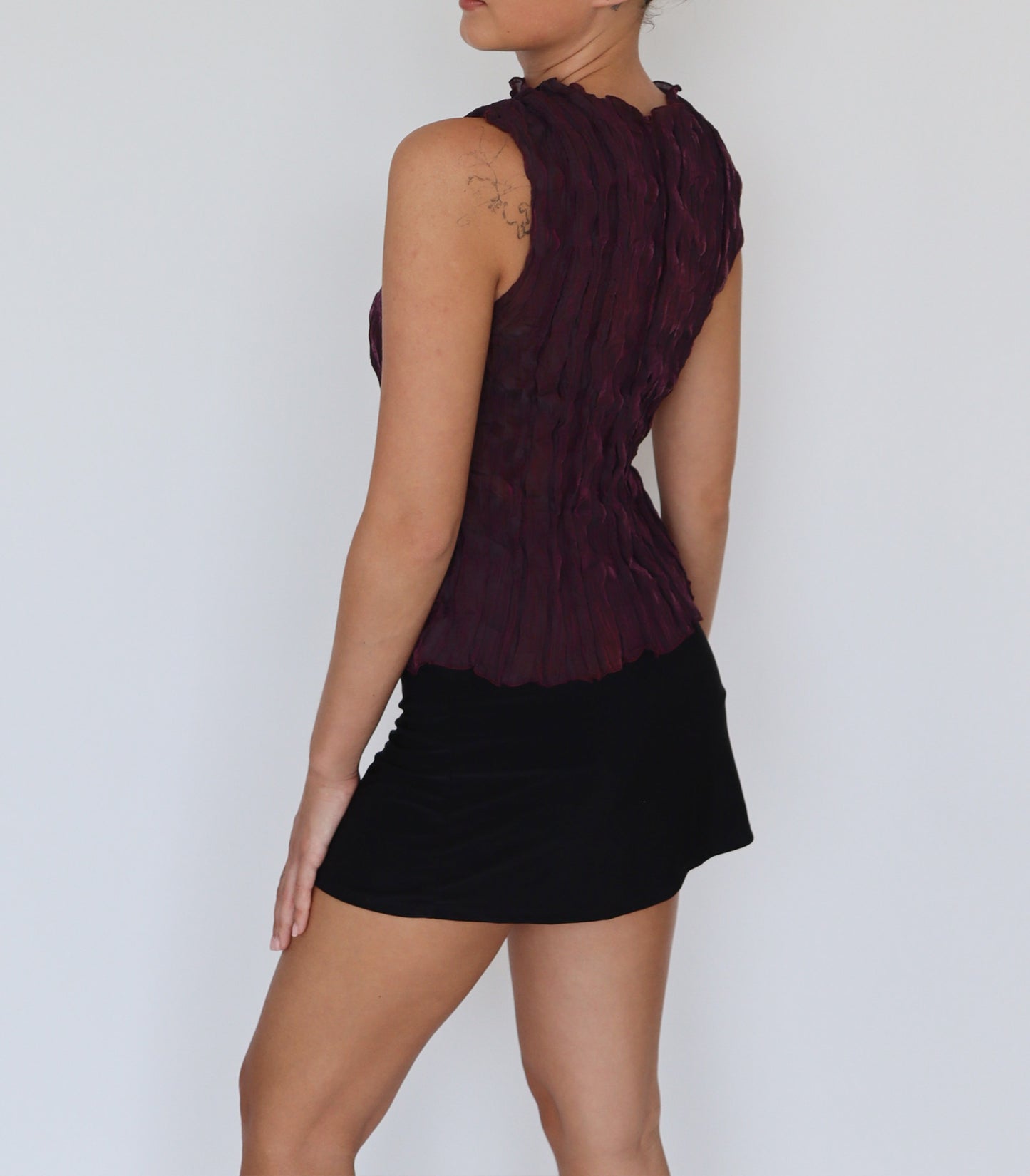 Textured bordeaux top | S/M