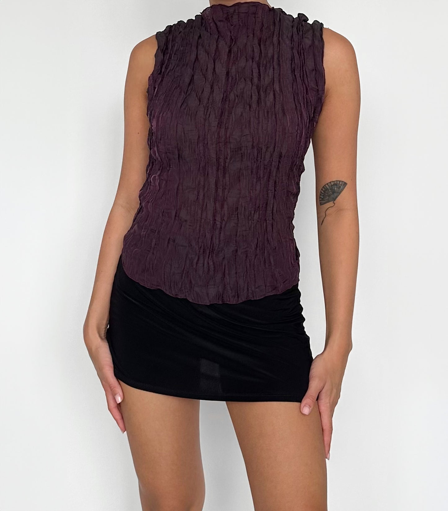 Textured bordeaux top | S/M