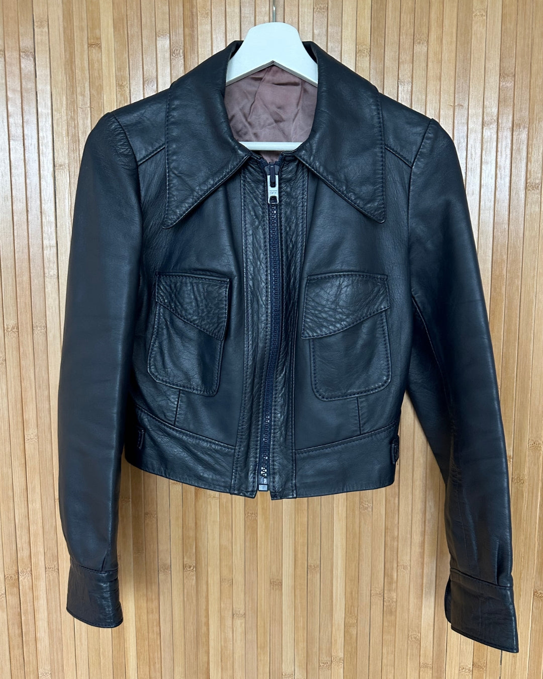 Dark blue cropped jacket | XS