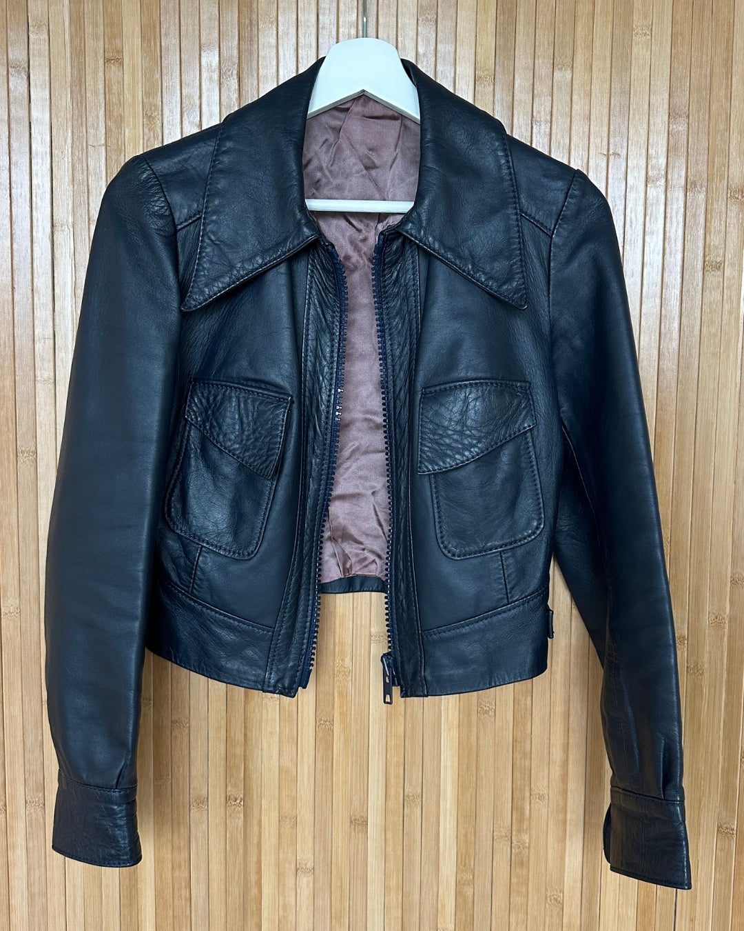 Dark blue cropped jacket | XS