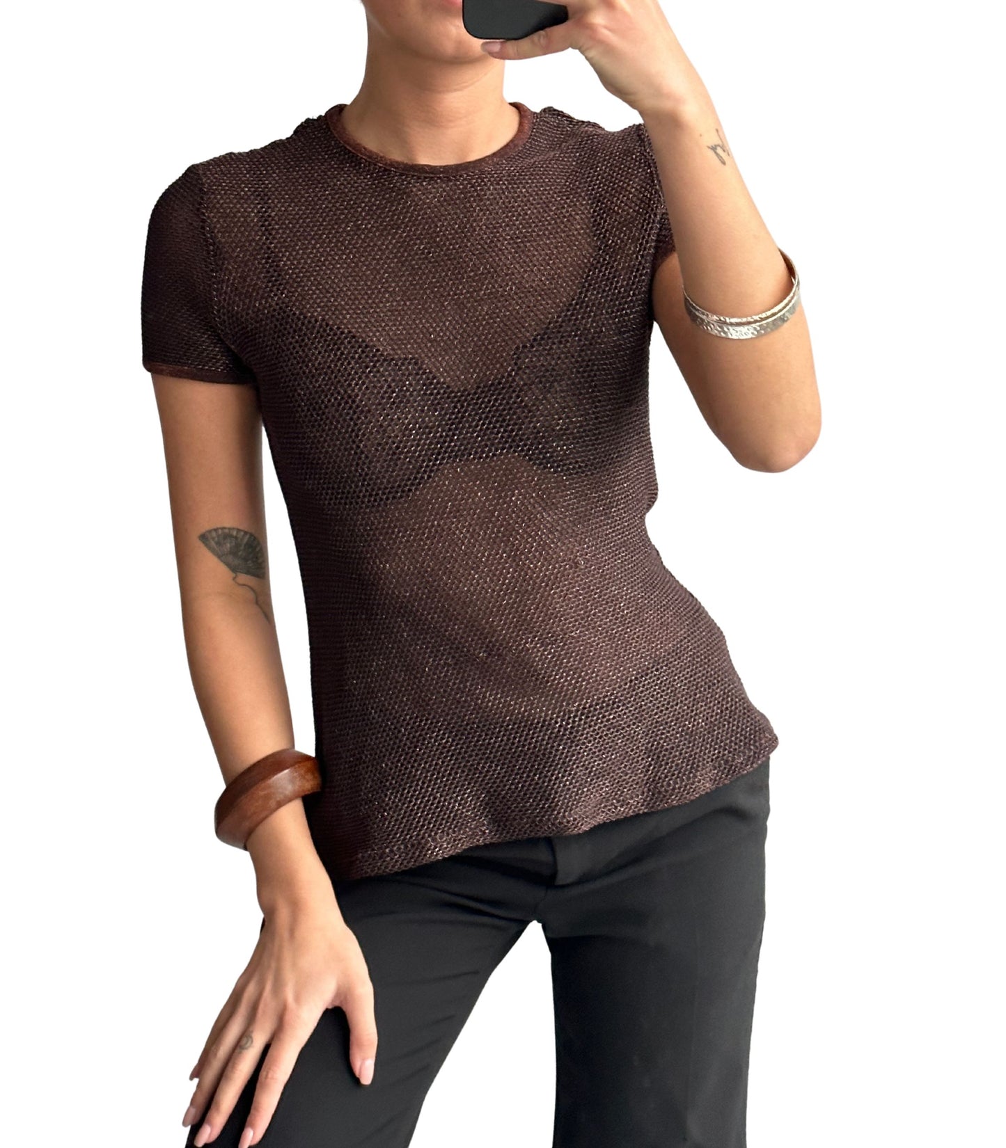 Glitter crochet shirt | XS
