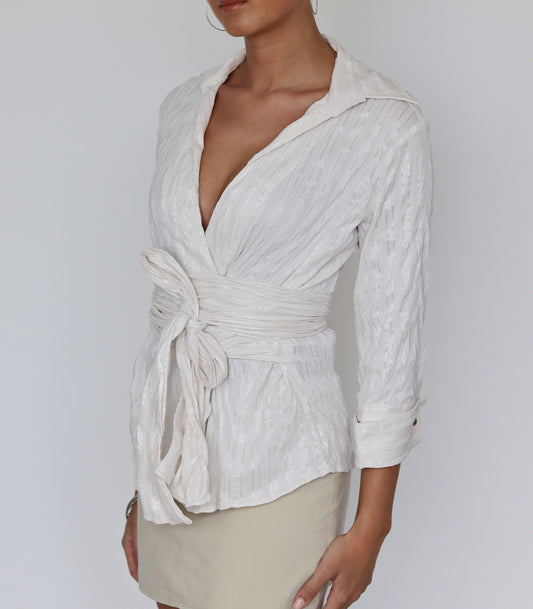 Wrap blouse long sleeve | XS