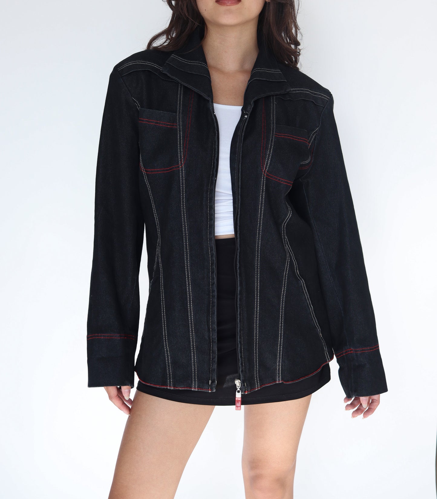 Denim jacket contrast stitching | S/M