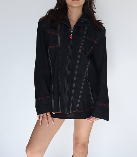 Denim jacket contrast stitching | S/M