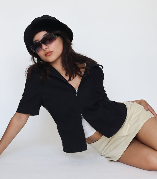 Boxy zipper blouse | XS/S