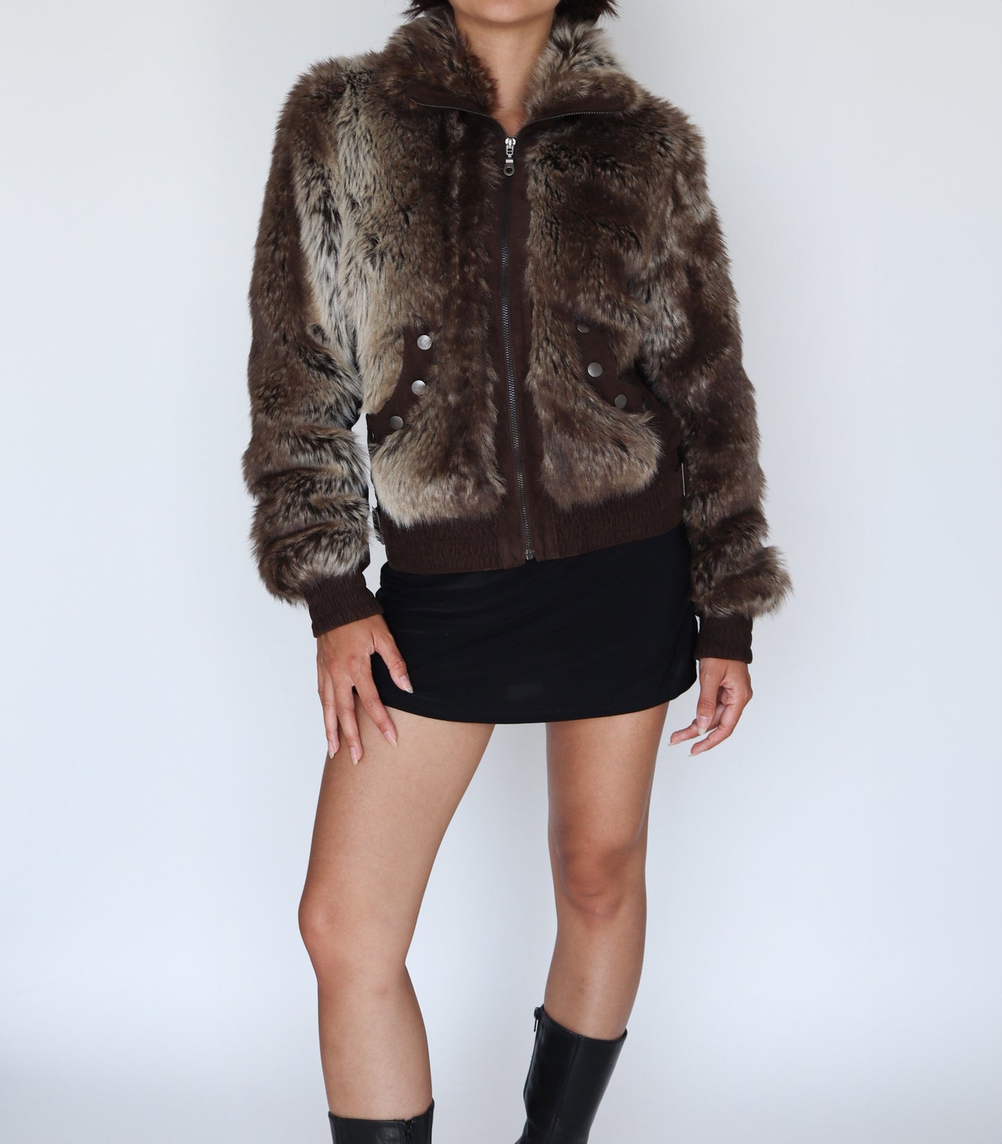 Faux fur coat | XS