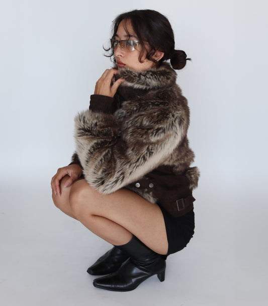 Faux fur coat | XS