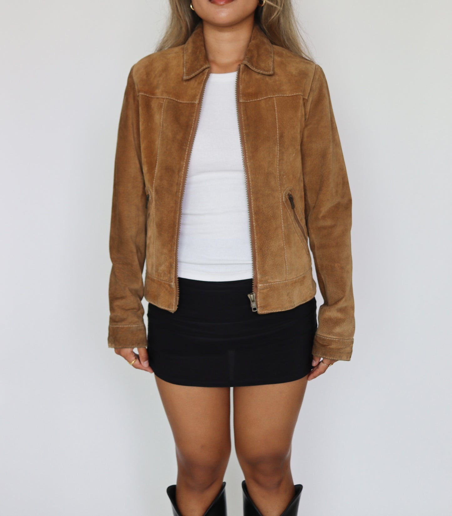 Suede jacket brown | XS
