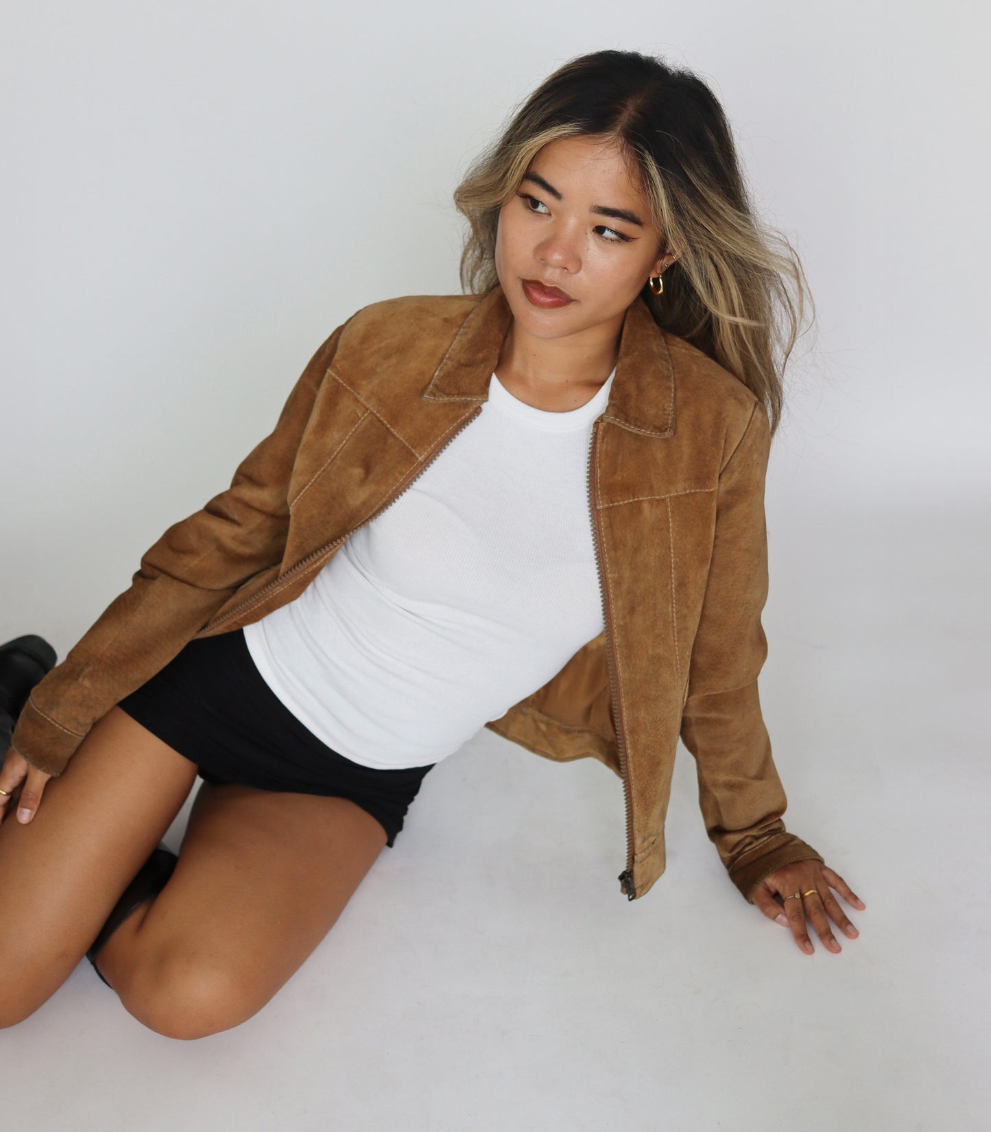Suede jacket brown | XS