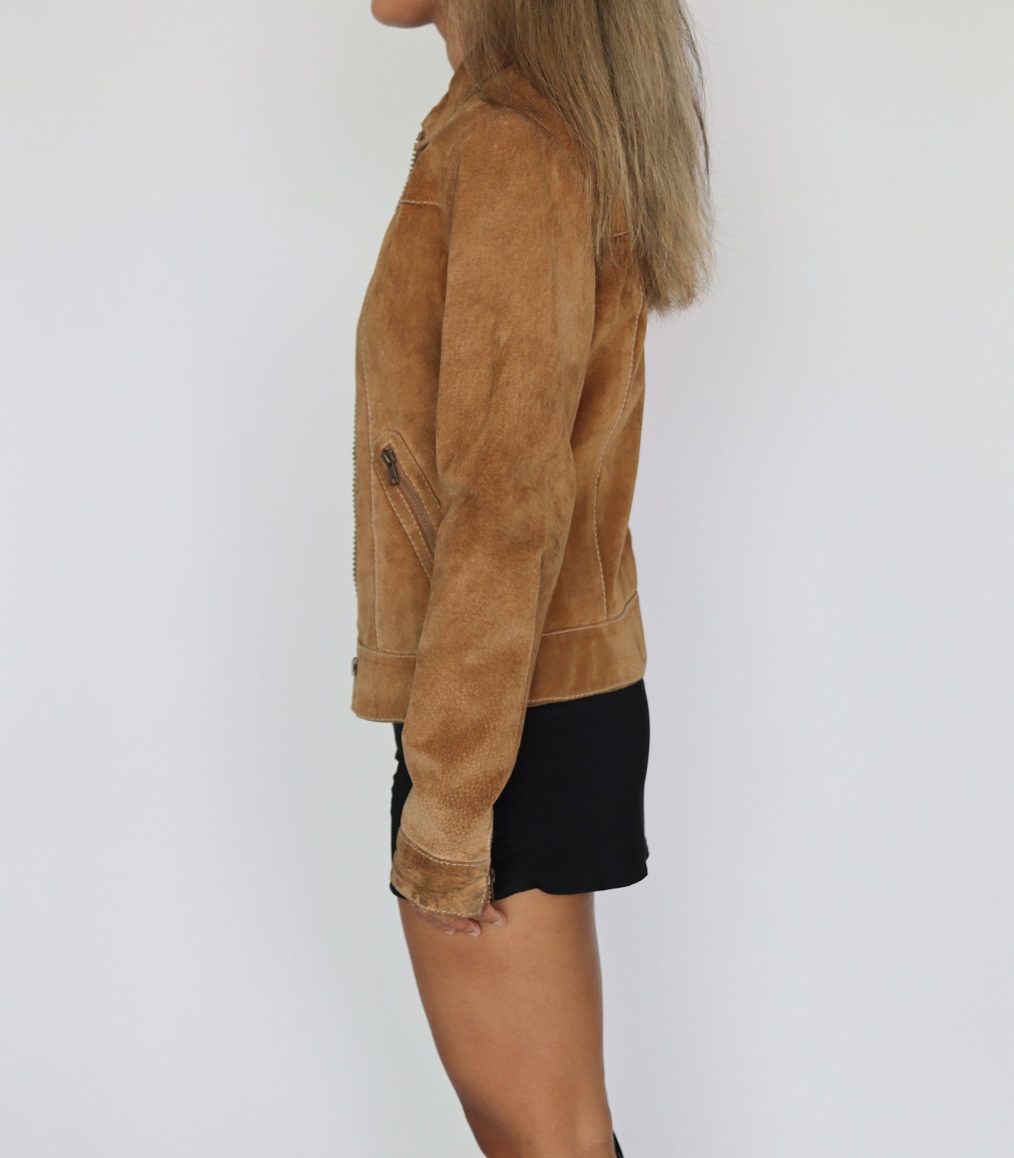 Suede jacket brown | XS