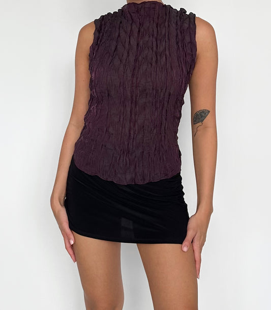 Textured bordeaux top | S/M