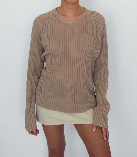 V neck beige | M